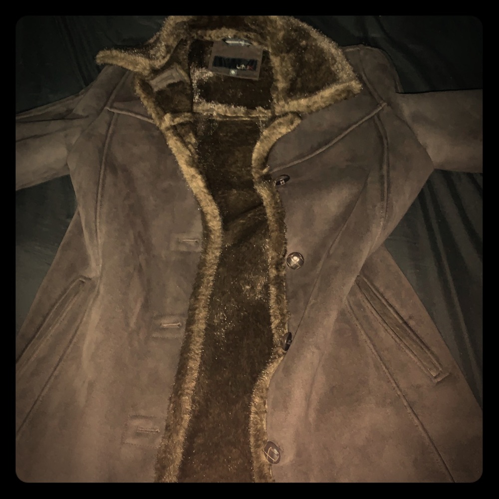 Brown Fur lined winter coat